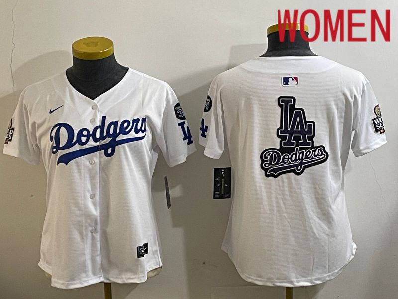 Women Los Angeles Dodgers Blank White Game 2024 Nike MLB Jersey style 112126